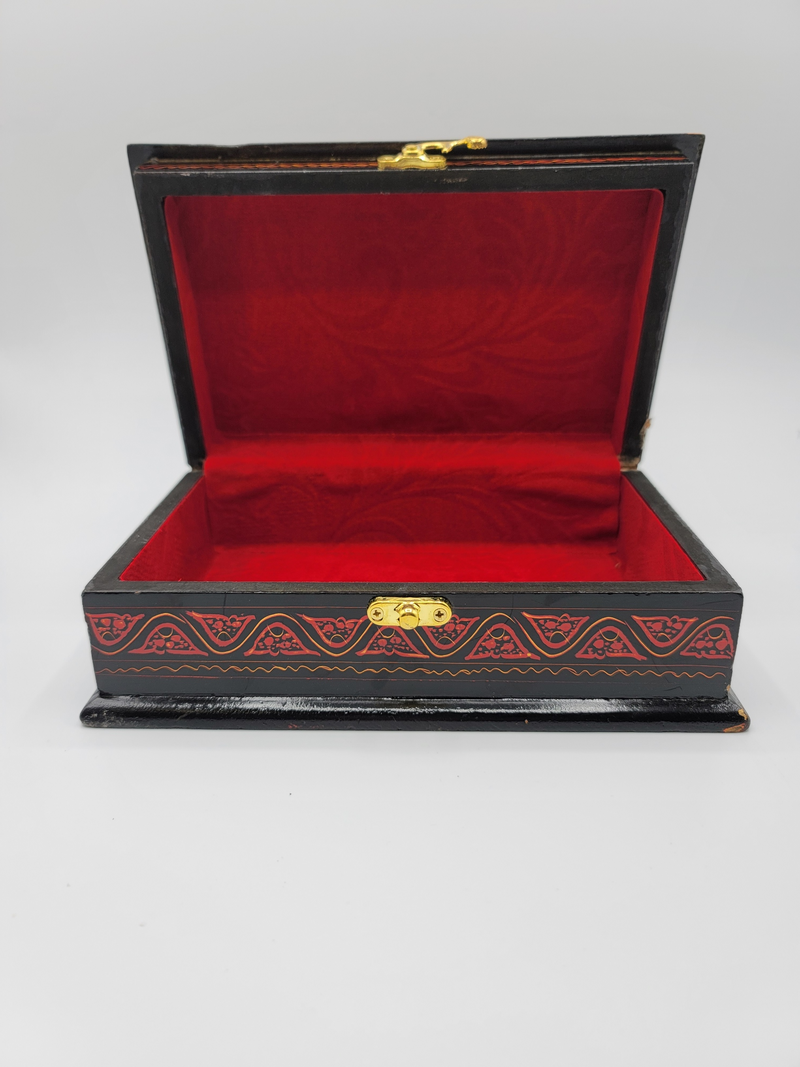 Painted Wooden - Jewelry Box / Treasure Box