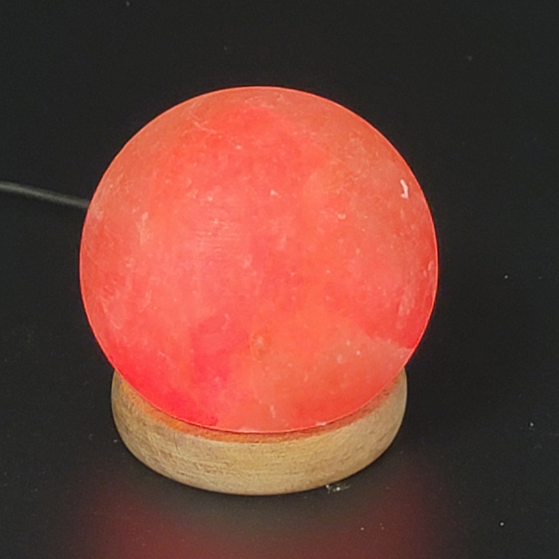Himalayan Salt - USB Lamp Globe Shape (3.5 inches, 2 lbs.) Best Gift Item