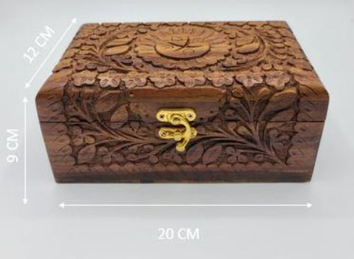 Carved Wooden - Jewelry Box / Treasure Box