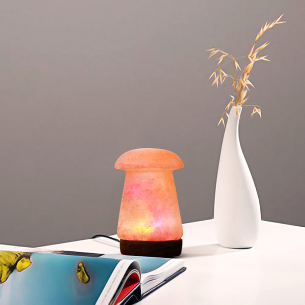 Himalayan Salt - USB Lamp Mushroom Shape (5 inches, 2 lbs.) Best Gift Item