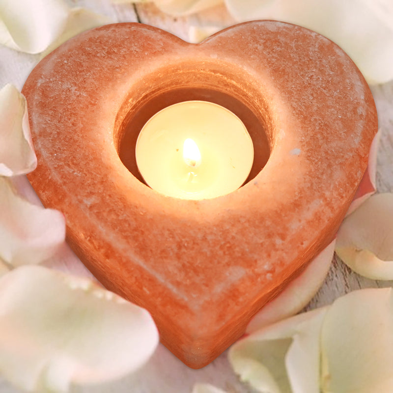 Himalayan Salt - Tea Light Heart Shape (2.5 inches, 3.5 lbs.) Best Gift Item