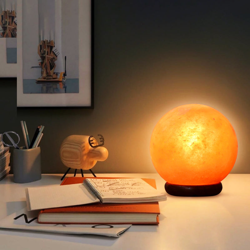 Himalayan Salt - Globe Lamp (6 inches, 9 lbs.) Best Gift Item