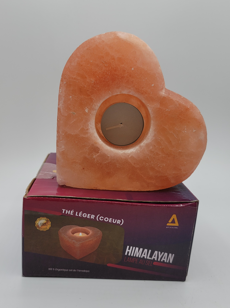 Himalayan Salt - Tea Light Heart Shape (2.5 inches, 3.5 lbs.) Best Gift Item