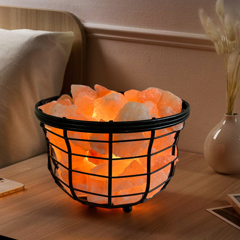 Himalayan Salt - Metal Basket Round- Best Gift Item