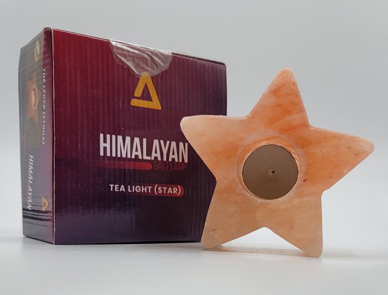 Himalayan Salt - Tea Light Star Shape (2.5 inches, 3.5 lbs.) Best Gift Item