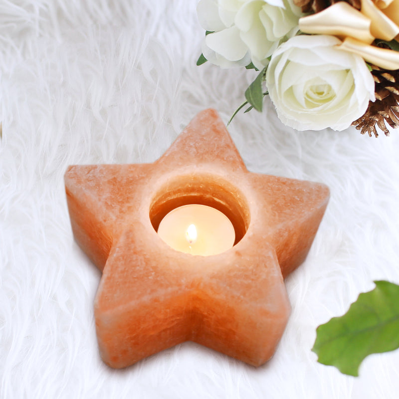 Himalayan Salt - Tea Light Star Shape (2.5 inches, 3.5 lbs.) Best Gift Item