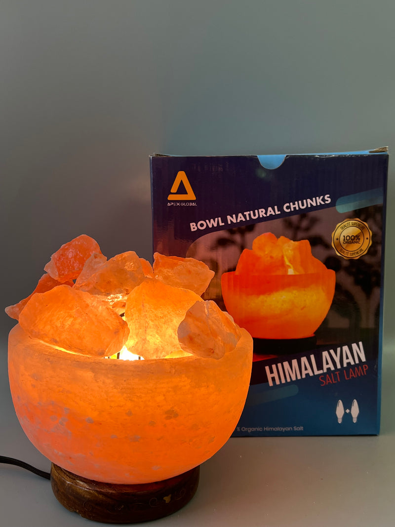 Himalayan Salt Bowl - Natural Chunks (6 inches, 7 lbs.) Best Gift Item