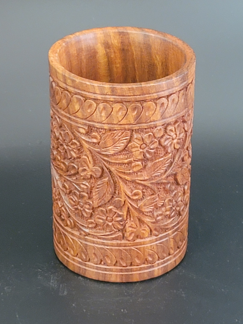 Carved Wooden - Pencil / Utensils Holder