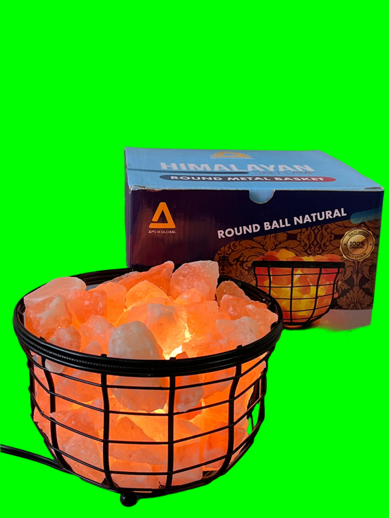 Himalayan Salt - Metal Basket Round- Best Gift Item