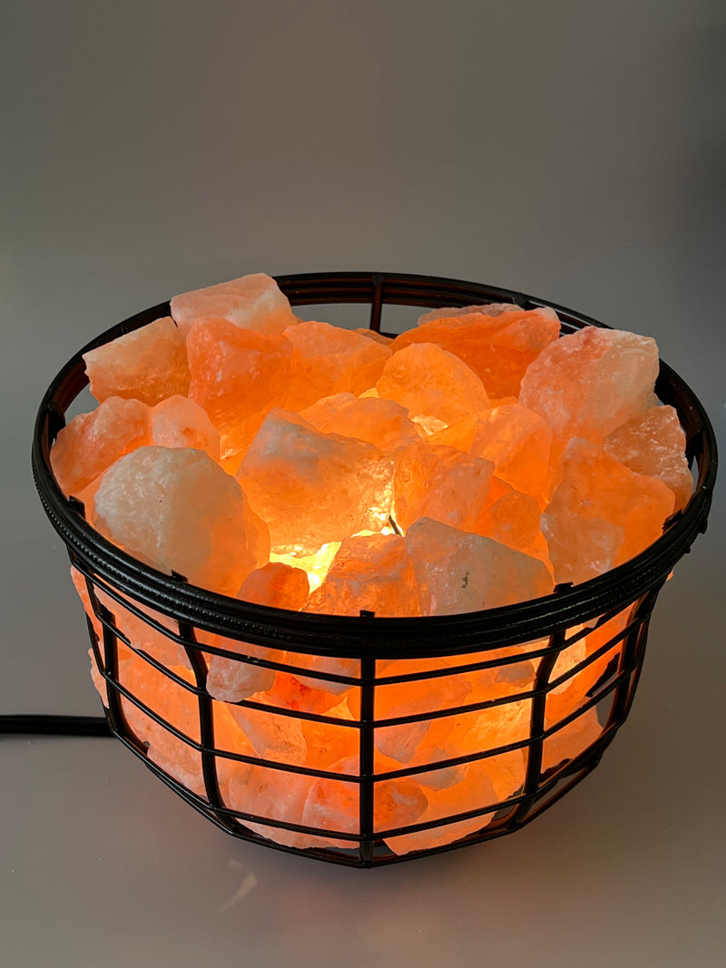 Himalayan Salt - Metal Basket Round- Best Gift Item