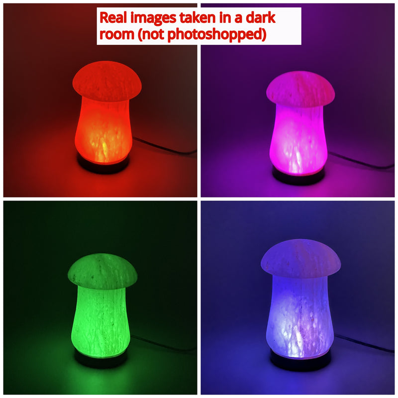 Himalayan Salt - USB Lamp Mushroom Shape (5 inches, 2 lbs.) Best Gift Item