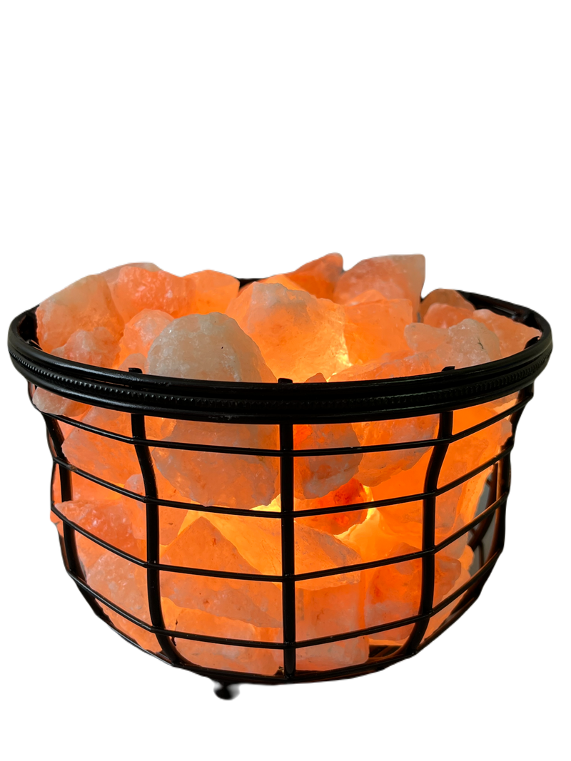 Himalayan Salt - Metal Basket Round- Best Gift Item